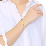 Women's Engrave ID Tag Cuff Bangles Bracelet