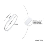 Women's Engrave ID Tag Cuff Bangles Bracelet