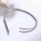 Women's Engrave ID Tag Cuff Bangles Bracelet
