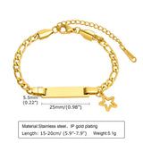 Stainless Steel Star ID Bracelet for Kids, Engraving Name Bracelet 15+5cm