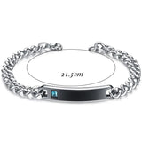 NIBASTAR Engrave Name Date Couple Bracelet Stainless Steel Personalized