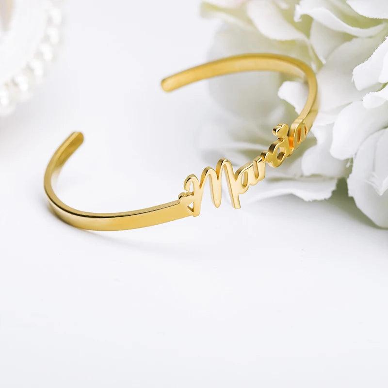 Personalized Stainless Steel Nameplate Bracelet for Women