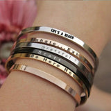 Personalized Rose Cuff Bracelet Coordinate Bangle