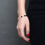 Personalized Rose Cuff Bracelet Coordinate Bangle