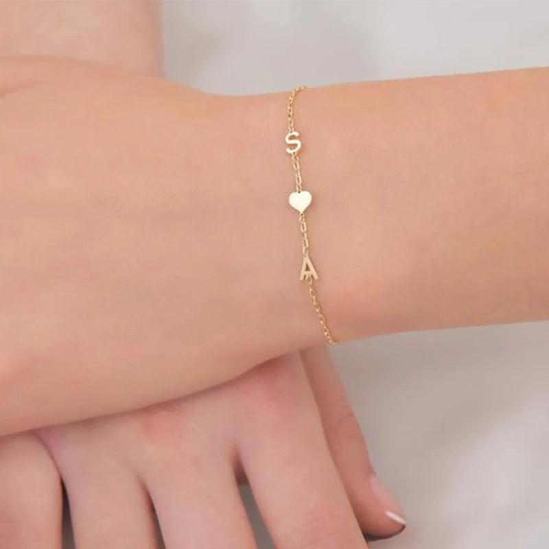 Stainless Steel Letter Bracelet for Women's Jewelry