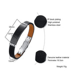 Personalized Leather Medical Alert ID Bracelet DIABETES