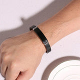 Personalized Leather Medical Alert ID Bracelet DIABETES