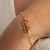 Personalized Double Name Bracelet Stainless Steel Heart Nameplate