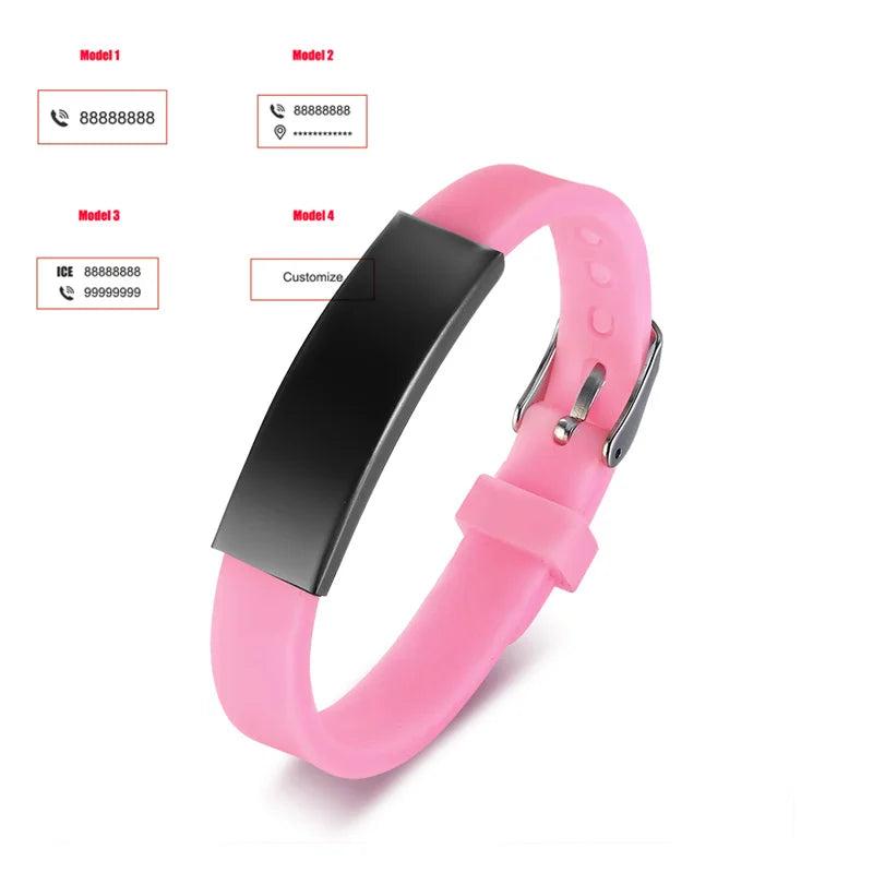 Personalized ICE Name Address Anti-lost Bracelet for Kids