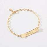 Baby Jewelry Charm Child ID Name Bracelets Stainless Steel Chain Nameplate