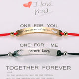 Custom Engraved Name Bracelet Set Stainless Steel Red Rope Women's Gift