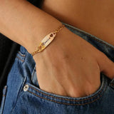 Personalized Name Bracelet with Heart Cuban Chain for Women
