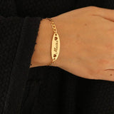 Personalized Name Bracelet with Heart Cuban Chain for Women