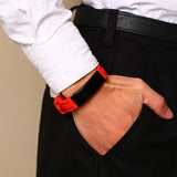 Silicone Sport ID Bracelet with Engraved Name Plate - Unisex Strap