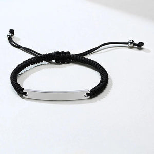 Personalized Braided Rope ID Bracelet for Women