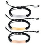 Personalized Braided Rope ID Bracelet for Women