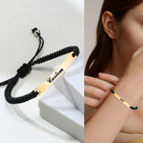Personalized Braided Rope ID Bracelet for Women