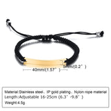 Personalized Braided Rope ID Bracelet for Women