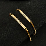 Engrave Name Date Bangle Bracelets Stainless Steel Couple Bracelets