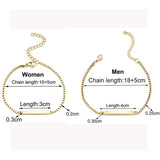 Engrave Name Date Bangle Bracelets Stainless Steel Couple Bracelets