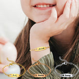 Personalized Baby Bracelet, Heart Stainless Steel Chain, Birthday Gift