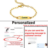 Personalized Baby Bracelet, Heart Stainless Steel Chain, Birthday Gift