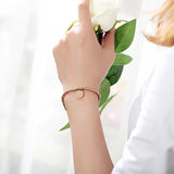 Stainless Steel Beaded Bracelets for Women Adjustable Engrave Jewelry