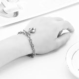 A-Z Letter Initial Heart Bracelet Stainless Steel Chain Name Bijoux
