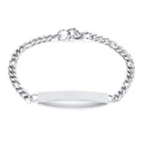 Engrave Name Date ID Bracelet Silver Stainless Steel