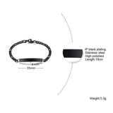 Engrave Name Date ID Bracelet Silver Stainless Steel