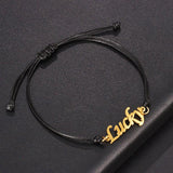 Treebud Names Bracelet Red Brown Rope Personalized Stainless Steel