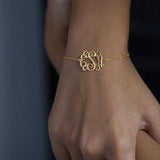 Personalized Monogram Initials Bracelet Stainless Steel Bijoux Femme