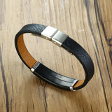 Genuine Leather DIABETES Medical Alert ID Bracelet