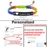 Engraved Rope Bracelet with Heart, Personalized Nameplate, Birthday Gift