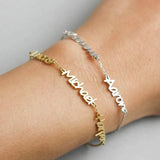 Stainless Steel Personalized Crown Name Bracelet for Women