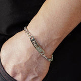 Men's Custom Engraved Stainless Steel Long Bar Name Bracelet