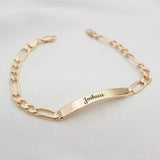 Men's Custom Engraved Stainless Steel Long Bar Name Bracelet