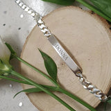 Men's Custom Engraved Stainless Steel Long Bar Name Bracelet