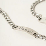 Men's Custom Engraved Stainless Steel Long Bar Name Bracelet