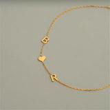 Personalized Initials Bracelet Stainless Steel Heart Wrist Chain