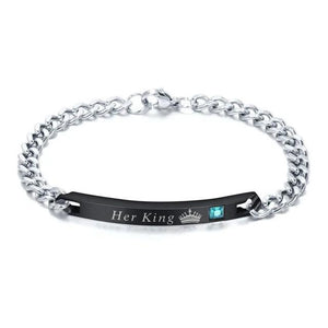 Personalized Couple Bracelets Stainless Steel Engrave ID Bar Anniversary Gift