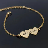 Personalized Stainless Steel Heart Name Bangle Bracelet for Women