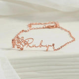 Personalized Birthday Flower Bracelet Name Women Stainless Steel
