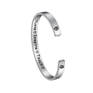 Custom Engraved Name Bracelet Stainless Steel Adjustable Bangle Gift
