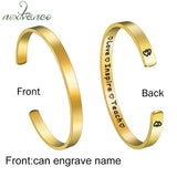 Custom Engraved Name Bracelet Stainless Steel Adjustable Bangle Gift