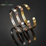 Custom Engraved Name Bracelet Stainless Steel Adjustable Bangle Gift