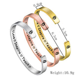 Custom Engraved Name Bracelet Stainless Steel Adjustable Bangle Gift