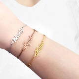 Dainty Name Chain Bracelets Personalized Jewelry Stainless Steel