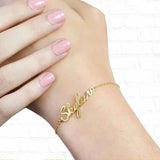 Dainty Name Chain Bracelets Personalized Jewelry Stainless Steel
