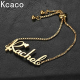 Name Bracelet Women Kids Stainless Steel Adjustable Stretch